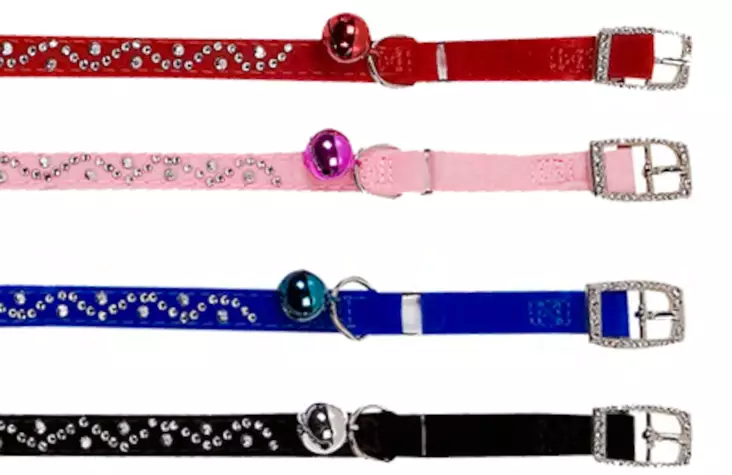 Kissanpanta Diamond Wave 22-28x1cm värimix Flamingo - Pienen kissan ja pennun pannat - 056286 - 1