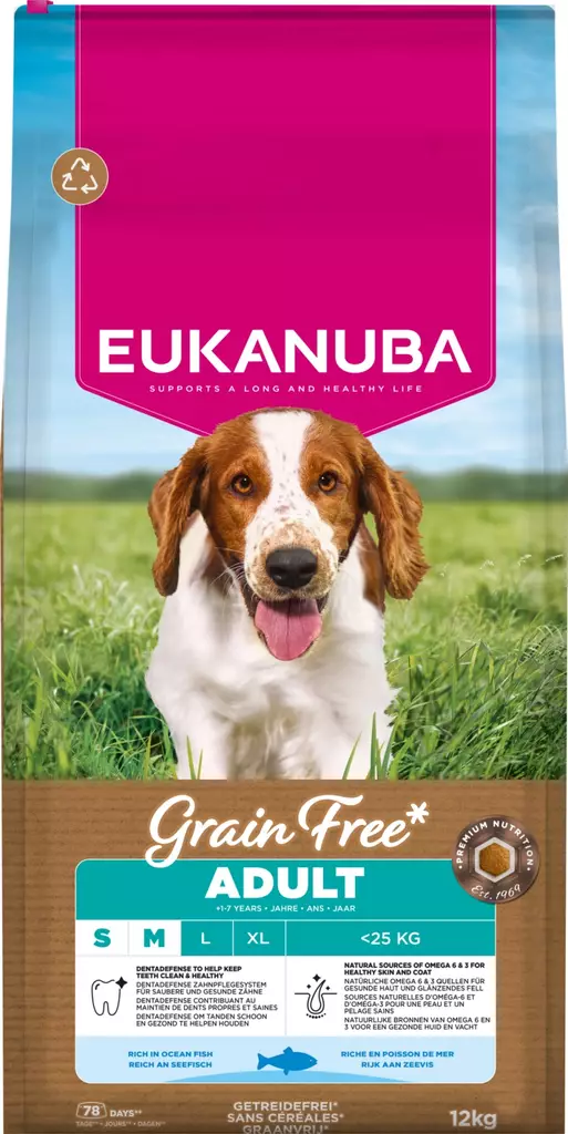 Adult S/M Ocean Fish GF 12kg Eukanuba - Koiran kuivaruoat aikuisille koirille - 027126 - 2