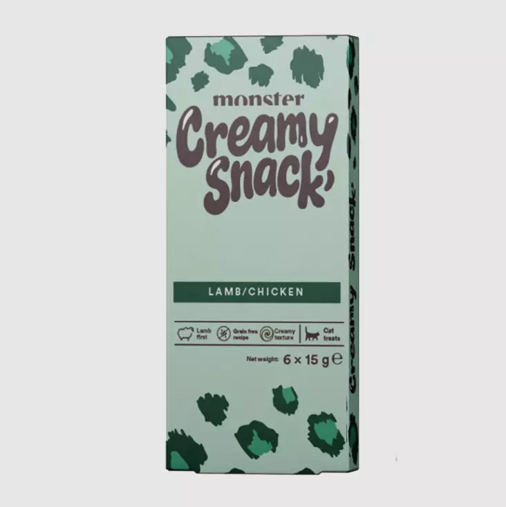 Creamy Snack Lamb / Chicken (Lammas Kana) 6x15g monster cat - Kissan herkut ja makupalat - 059416 - 1