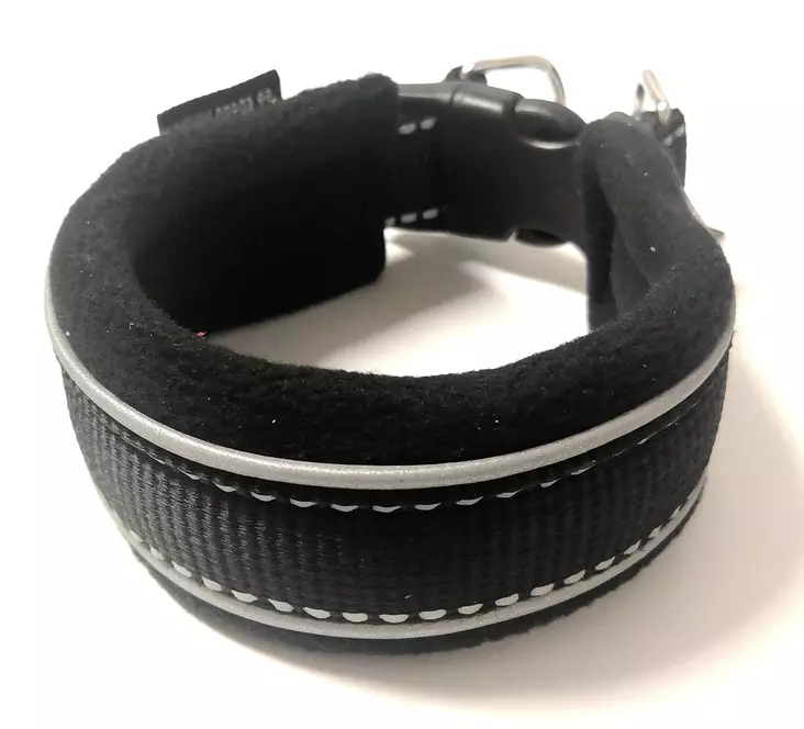 Fleecepanta Comfort lukittavalla pikalukolla musta ONEGA - Koiran pika- ja pistolukkopannat - 049966 - 1