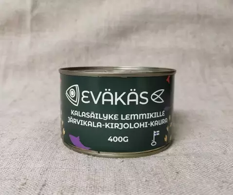 Järvikalasäilyke jauhettu kirjolohi & kaura 400g Eväkäs - Koiran säilykkeet aikuisille koirille - 055496 - 2