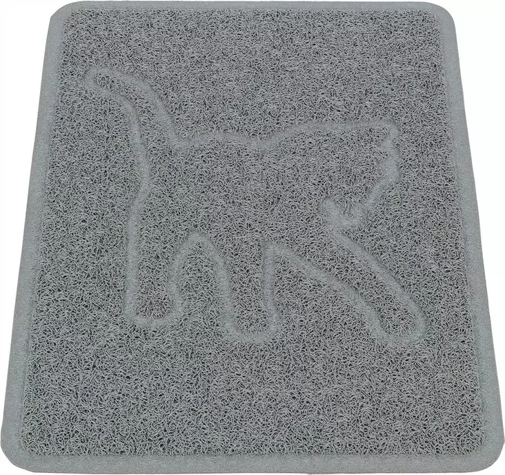 Kissanhiekkalaatikon edusmatto PVC kissakuvio 35x48cm harmaa Trixie - Kissanvessan edusmatot - 057996 - 1
