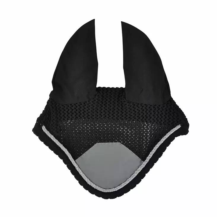 Korvahuppu heijastimella musta HS Hansbo Sport - Ratsuhevosen huput ja korvapallot - 036496 - 1