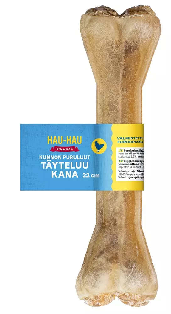 Kunnon puruluut täyteluu kana 22cm IRTO Hau Hau Champion - Koirien puruluut - 051616 - 1