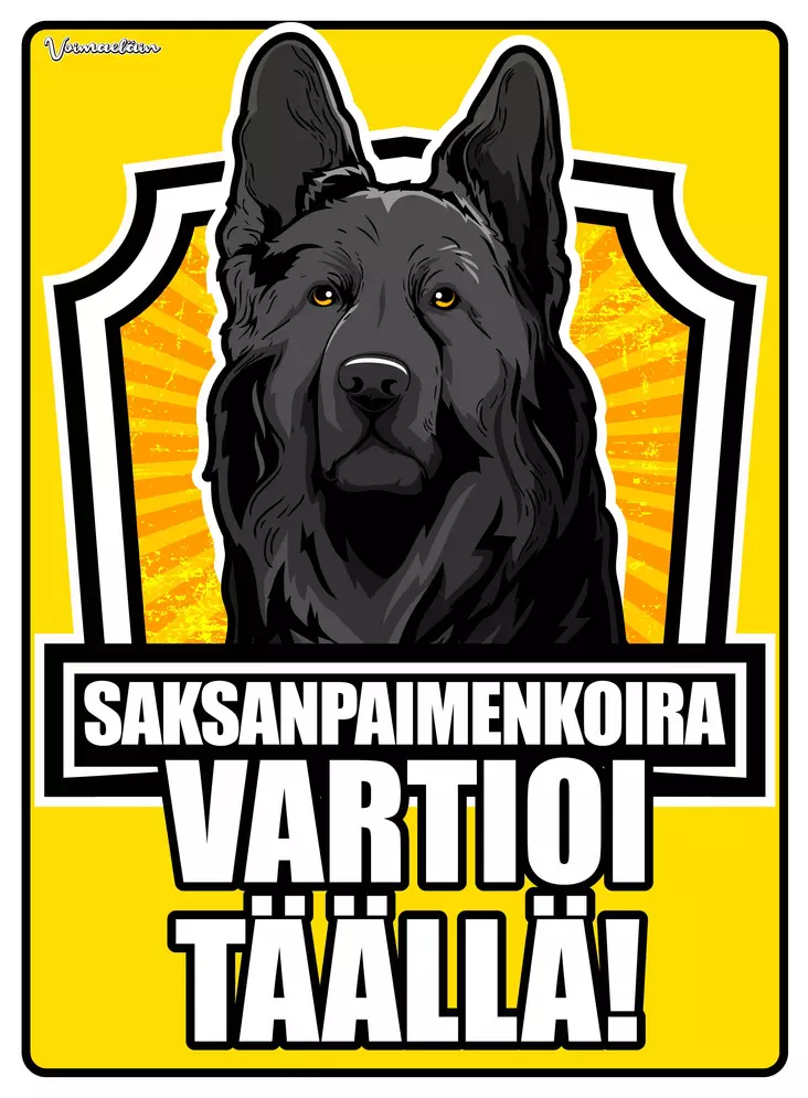 Kyltti Saksanpaimenkoira vartioi täällä - Varoitus- ja huomiokyltit - 053416 - 1
