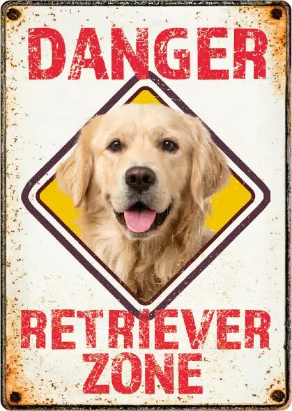 Metallikyltti "Danger Retriever Zone" 21x14,8cm Flamingo - Varoitus- ja huomiokyltit - 059346 - 1