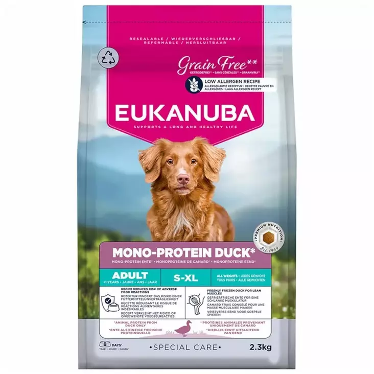 Mono - Protein Duck Grain Free Special Care Eukanuba - Kuivaruoat pennuille ja kasvatukseen - 051256 - 1