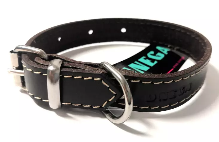 Nahkainen solkipanta 1K 16mm tummanruskea eri kokoja Onega - Koiran solkipannat - 033826 - 3