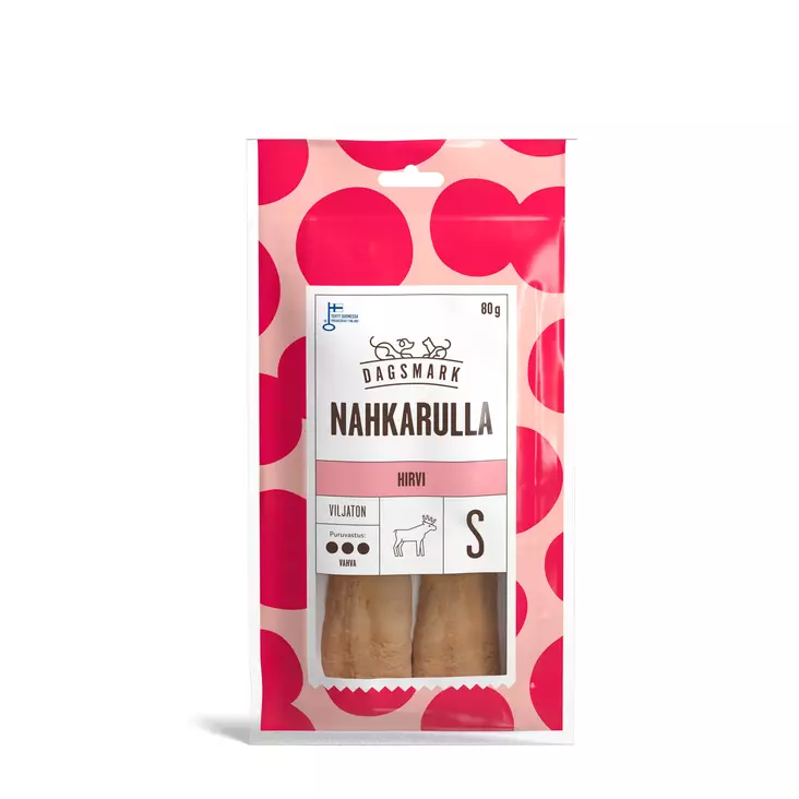 Nahkarulla Hirvi S 2kpl 80g Dagsmark - Koirien puruluut - 013886 - 3