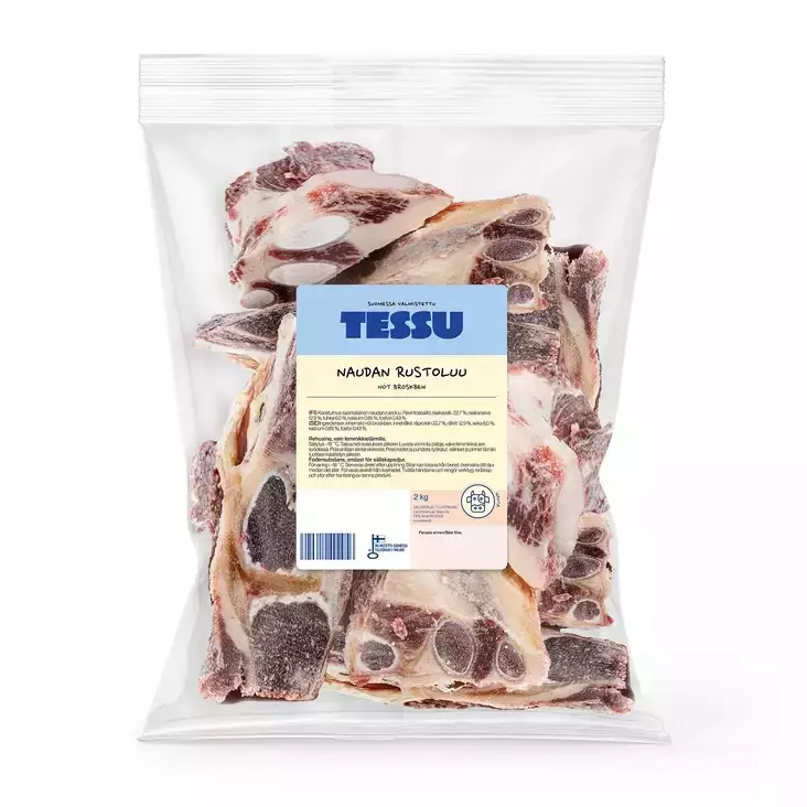 Naudanrusto 2kg pakaste Tessu - Koiralle pakaste luut - 029176 - 3