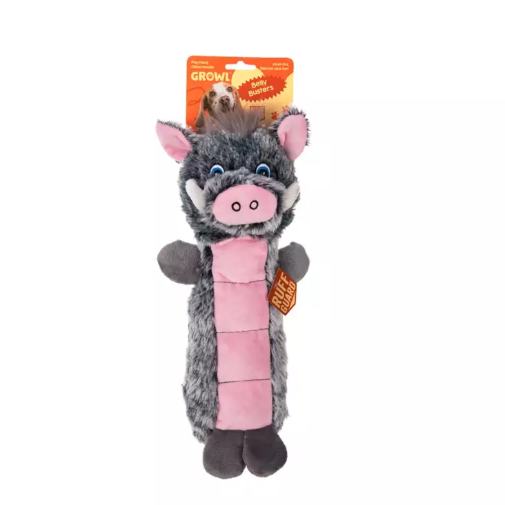 Pehmopahkasika Wally The Warthog 30cm harmaa Belly Busters Growl - Koiran pehmolelut - 054516 - 1