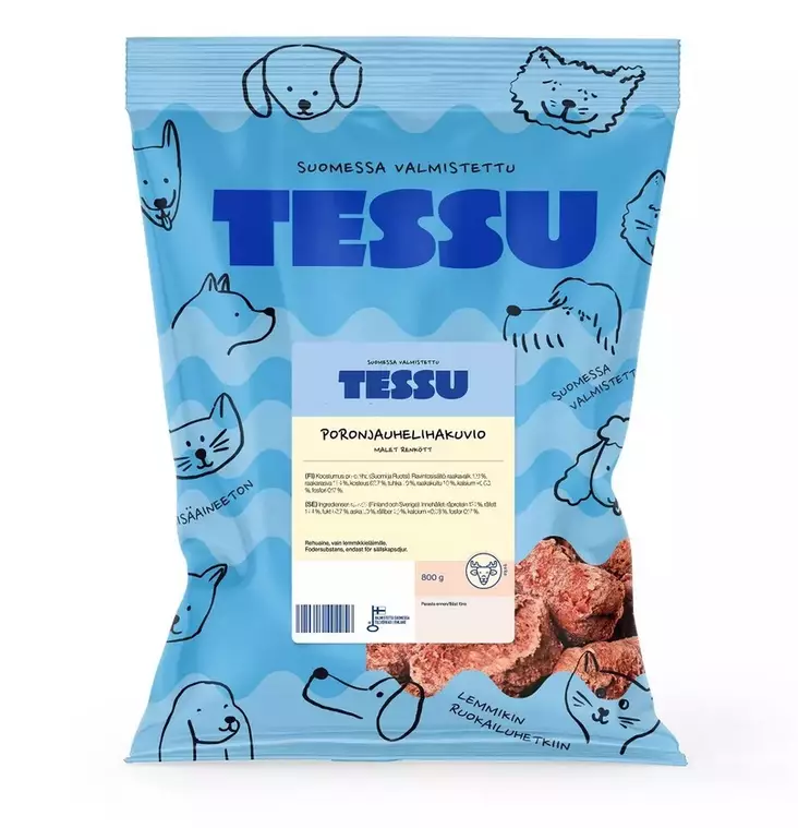 Poronjauhelihakuvio luuton 800g pakaste Tessu - Koiralle pakastelihat ja -elimet - 038426 - 1