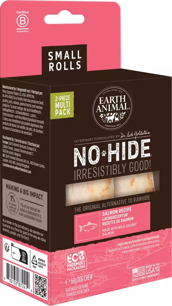 Pururulla No Hide 2kpl lohi / salmon Earth Animal - Koirien puruluut - 056326 - 1