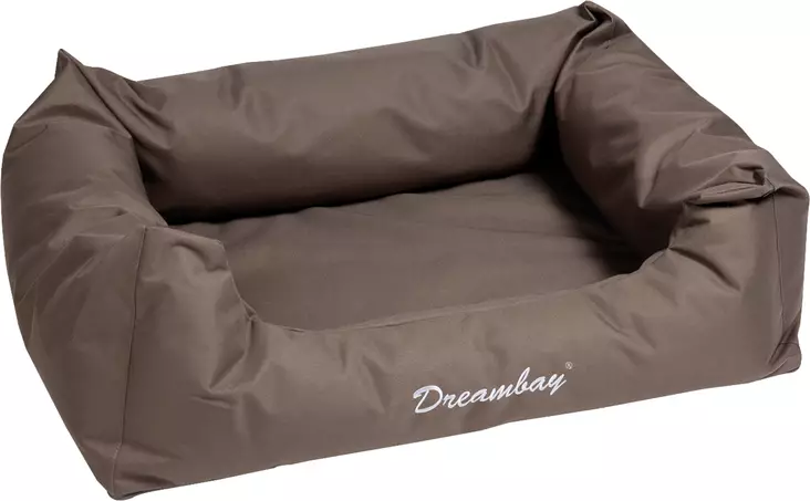 Reunapeti Dreambay Rectangle vettähylkivällä kankaalla 100x80x25cm taupe Flamingo - Koiran reunalliset pedit - 057446 - 1