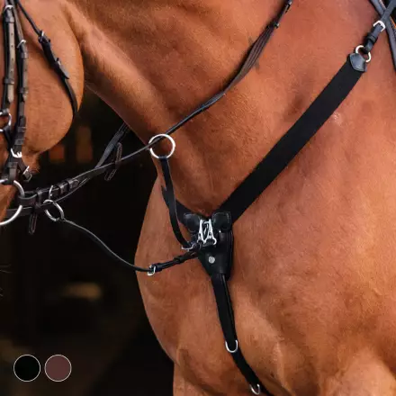 Rintaremmimartingaali joustot musta Hansbo Sport - Ratsun martingnaalit ja rintaremmit - 017406 - 1