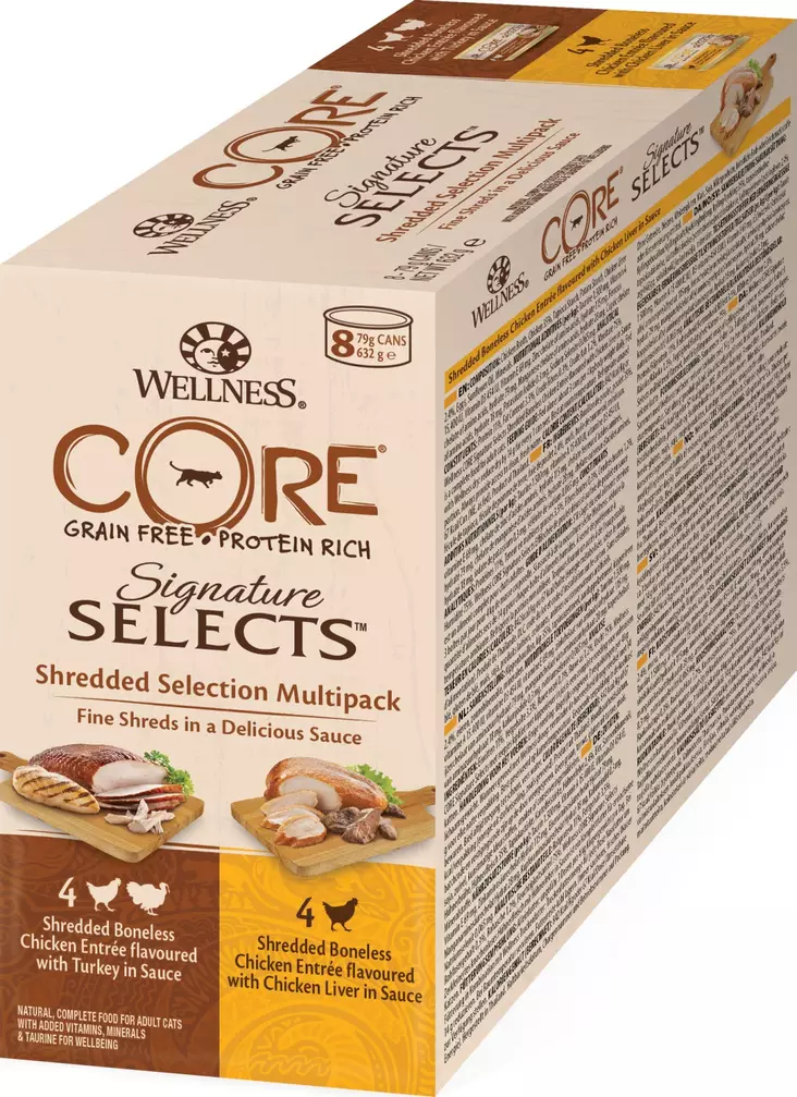 Shredded Selection Multipack 8x79g Signature Selects CORE cat - Aikuisten kissojen säilykkeet - 055026 - 1