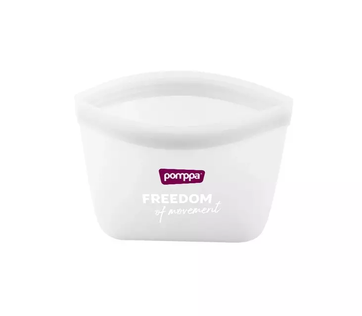 Silikonitasku 350ml valkoinen Pomppa - Namitaskut ja koulutusliivit - 059236 - 1