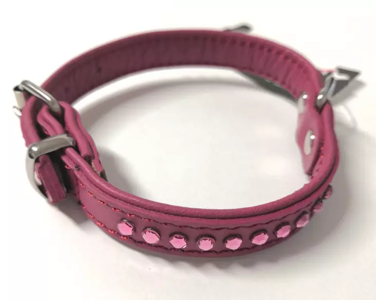 Solkipanta strassein 14mm fuxia/strassimix "Kalliskivi" ONEGA - Koiran solkipannat - 049916 - 1