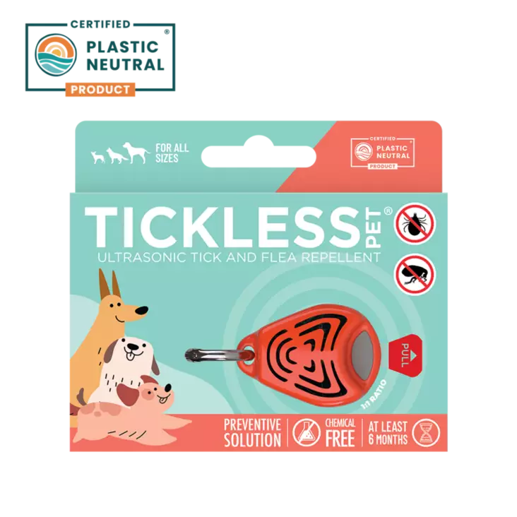 Ultraääni punkkikarkotin oranssi Tickless Pet - Koiran suojaus hyönteisiltä ja loisilta - 034206 - 2