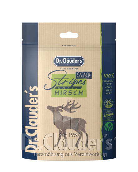 Peuraliuska Stripe Snack S 80g Dr.Clauder's - Koiran herkut ja makupalat - 039047 - 1