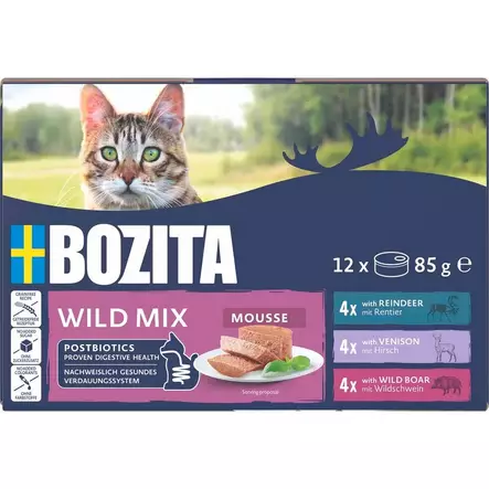 Wild Mix 12x85g mousse Bozita cat - Aikuisten kissojen säilykkeet - 053837 - 2