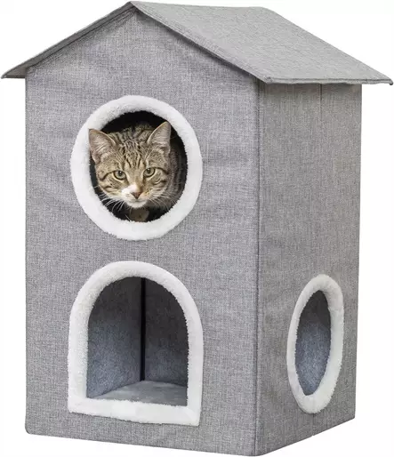 Kerrostalo Kimy 47x67x47cm harmaa Trixie - Kissan pesä-, iglu- ja riippupedit - 054607 - 2