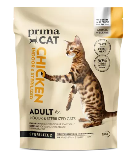 Indoor & Sterilized Adult Chicken PrimaCat - Kissan kuivaruoat pennut ja kasvatus - 056337 - 1