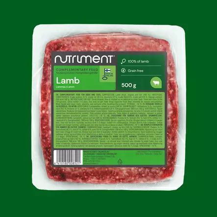 Lammas Lamb 500g pakaste Nutriment - Koiralle pakastelihat ja -elimet - 059417 - 1