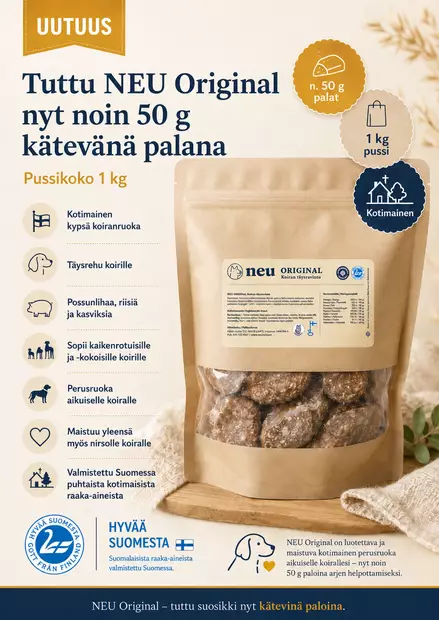 Neu Original PALA 1kg Neufrau - Pakaste täys- ja täydennysravinnot - 057647 - 1
