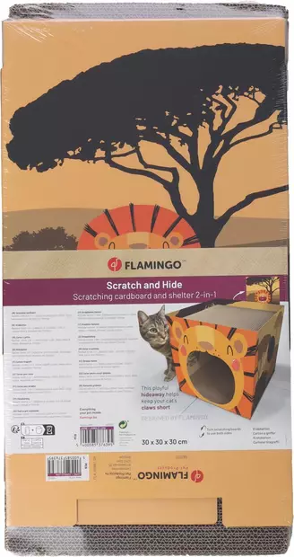 Raapimatalo Jamie Cube pahvia 30x30x30cm tiikeri Flamingo - Kissan raapimalaudat ja -tolpat - 059087 - 2