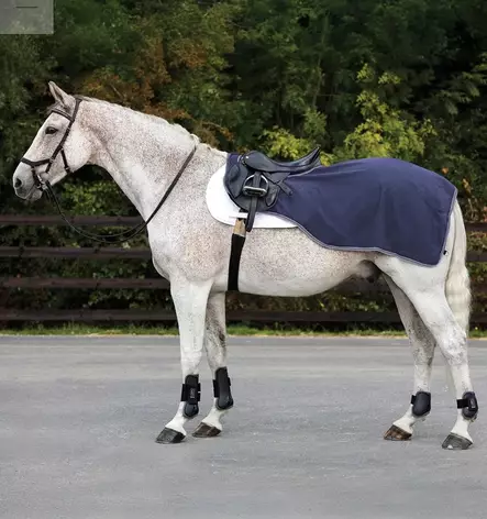 Ratsastusloimi Rambo Waterproof Fleece Exercise Sheet Navy/Thunderstorm Grey & Silver Horseware - Hevosen selkä- ja ratsastusloimet - 059577 - 1