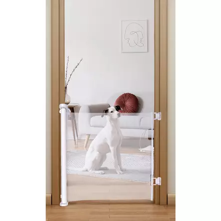 Rullattava kangasportti 86x160cm valkoinen/läpinäkyvä Pawise - Koiraportit - 057327 - 2