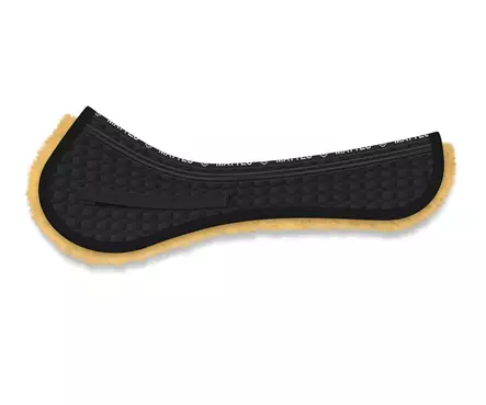 Satulapadi L yleismalli 2-pocket quilt musta, natural lampaankarva mustilla yksityiskohdilla Mattes - Ratsun satulahuovat ja romaanit - 017047 - 1