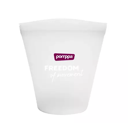 Silikonitasku 500ml valkoinen Pomppa - Namitaskut ja koulutusliivit - 059237 - 1
