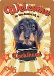 Metallikyltti "Welcome to the Home of a Dachshund" 21x14,8cm Flamingo - Varoitus- ja huomiokyltit - 059347 - 1