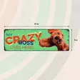Metallikyltti "My crazy boss lives here" 27x9cm Flamingo - Varoitus- ja huomiokyltit - 059317 - 2