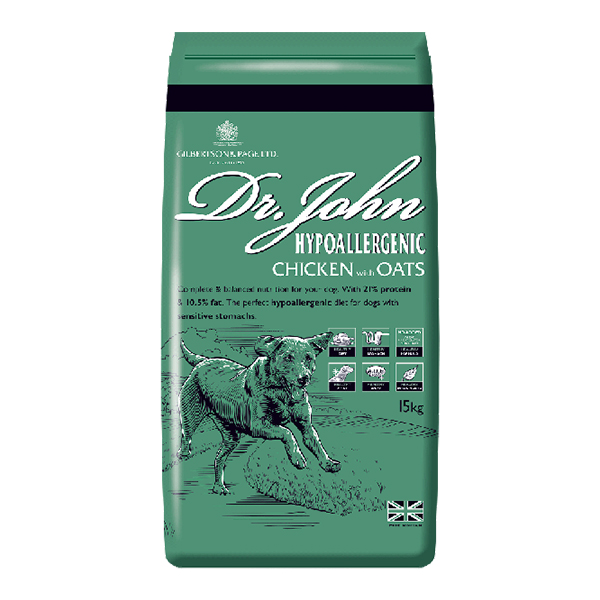 Dog Hypoallergenic Chicken & Oats 12,5kg Dr. John - Koiran kuivaruoat aikuisille koirille - 012007 - 1