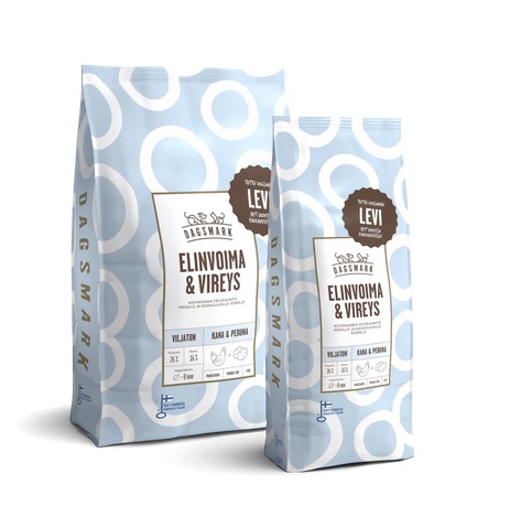 ELINVOIMA & VIREYS kana viljaton Dagsmark - Koiran kuivaruoat aikuisille koirille - 039077 - 1