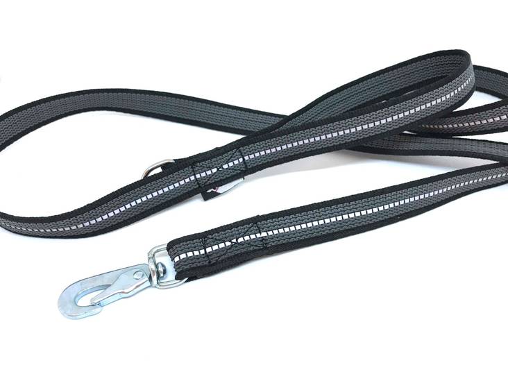 Grip-talutushihna käsilenkillä BGB-lukko musta/heijastava 20mm/3m Onega - Jälki-, koulutusliinat, kapulat - 026087 - 1