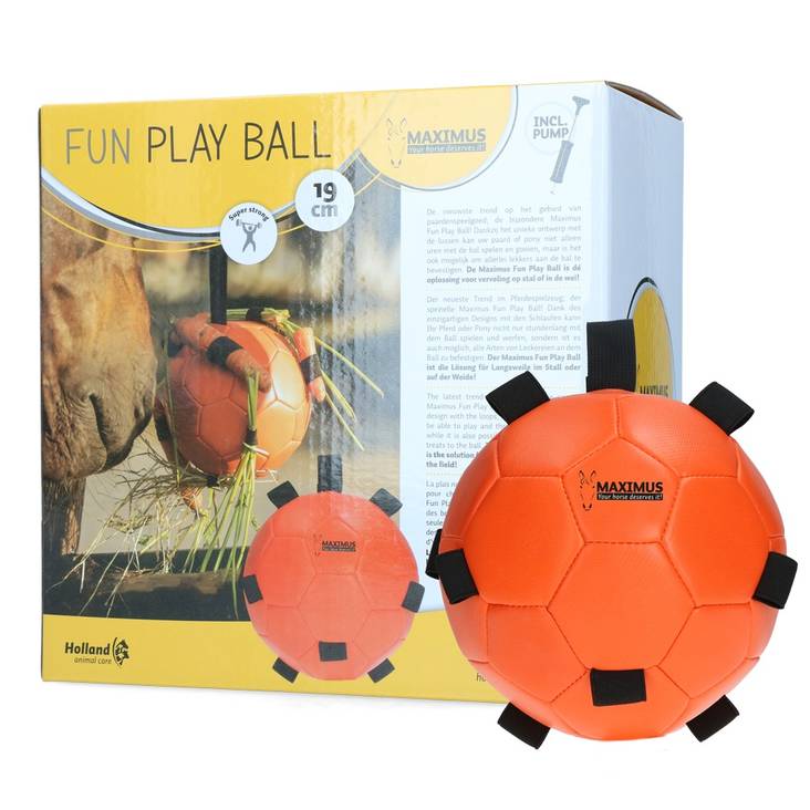 Hevosen pallo 19cm oranssi Fun Play Ball - Hevosen lelut ja aktivointi - 029017 - 1