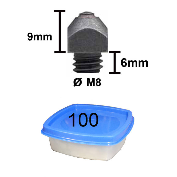 Hokki Nr.10 9mm 6/M8 100kpl rasia Tuna - Hevosenkengän hokit ja hokkiavaimet - 006857 - 1