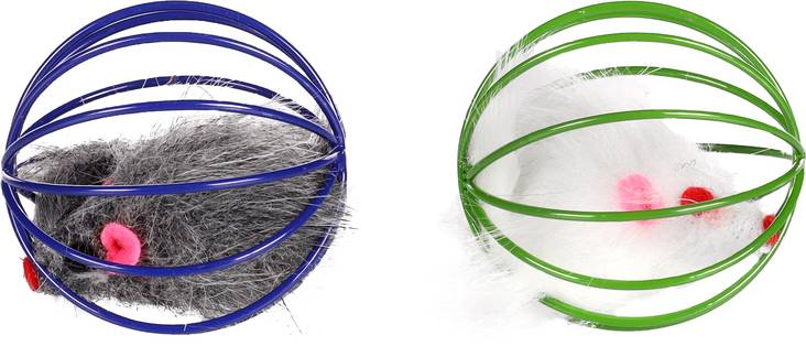 Kalterihiiri mintulla 6cm mix Flamingo - Kissan hiiret, linnut, perhoset ym. - 035187 - 1