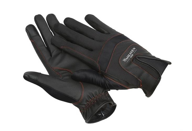 Kesähanskat XS - XXL oranssit tikkaukset mustat Wahlsten - Raviajohanskat - 018407 - 1