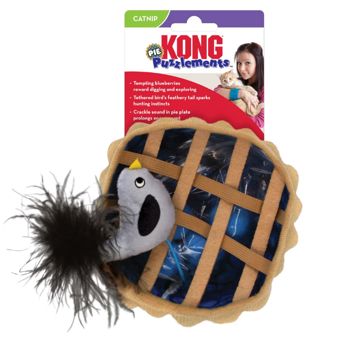 Kissanlelu Puzzlements Pie linnunpesä mintulla 4x16x10cm KONG - Kissan aktivointilelut - 039927 - 1