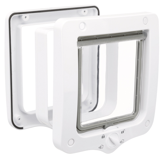 Kissanluukku 4-way+tunneli 20x22cm valkoinen Trixie - Kissan luukut ja turvaverkot - 014827 - 1