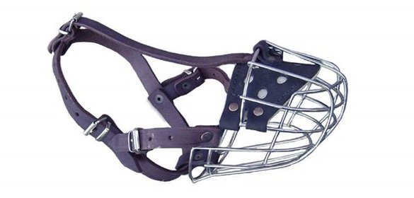 Kuonokoppa metallinen nahkahihnoin otsahihnalla rottweiler uros JHS - Kuonokopat - 026867 - 1