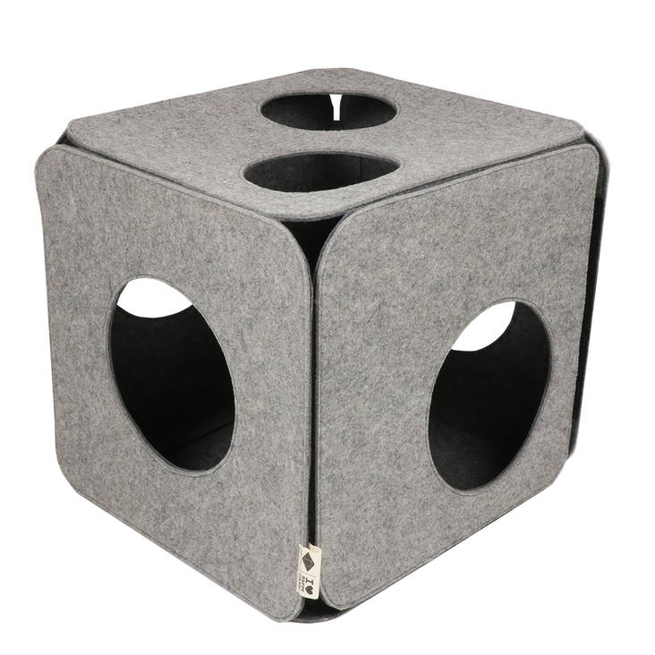 Leikkikuutio Nala huopaa 40x40x40cm harmaa D&D - Kissan tunnelit, putket ja pussit - 038267 - 1