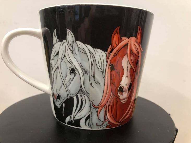 Muki Hevoset musta 3,5dl Lena Furberg - Koti ja sisustus - 026837 - 3