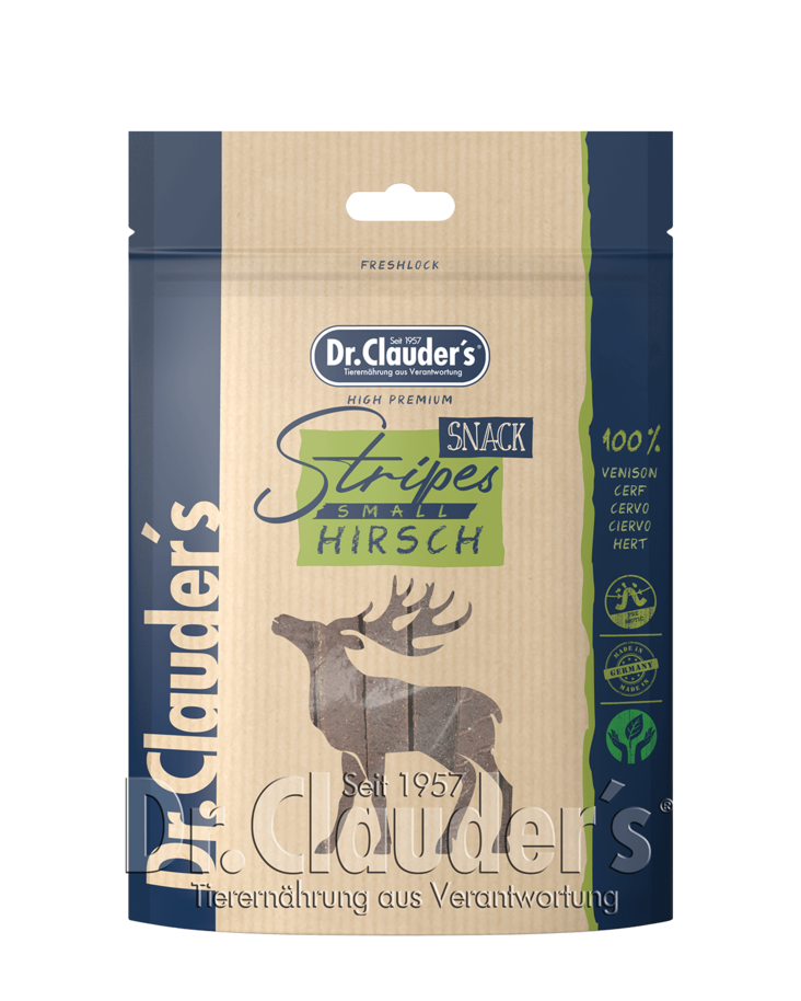 Peuraliuska Stripe Snack S 80g Dr.Clauder's - Koiran herkut ja makupalat - 039047 - 1