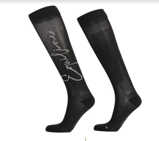 Pitkät sukat Gemmag mustat Equiline Glamour - Ratsastajan asusteet - 024487 - 1